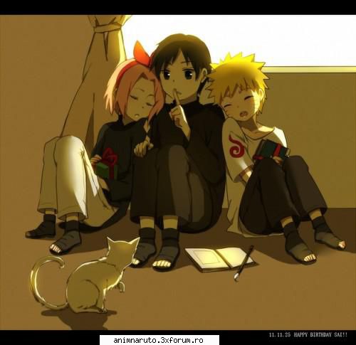 team hatake kakashi sai,sakura and naruto childrens: